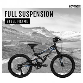 Hyper Bicycles 20" Boys Shocker Mountain Bike, Kids, Black, Recommended Age Group 8 to 13 Years Old