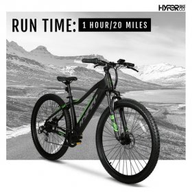 Hyper Bicycles 29" 36V Electric Mountain Bike for Adults, Pedal-Assist, 250W E-Bike Motor, Black