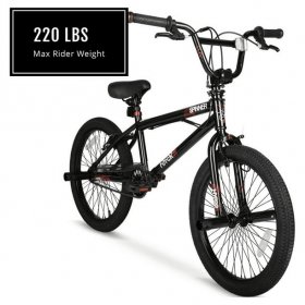 Hyper Bicycles 20" Boy's Spinner BMX Bike for Kids, Black, Recommended for Ages 8 to 13 Years Old